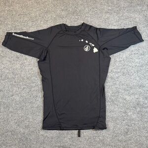 Volcom Hawaii Modtech Anti-UV Black Swim Shirt Rash Guard Short Sleeve Large